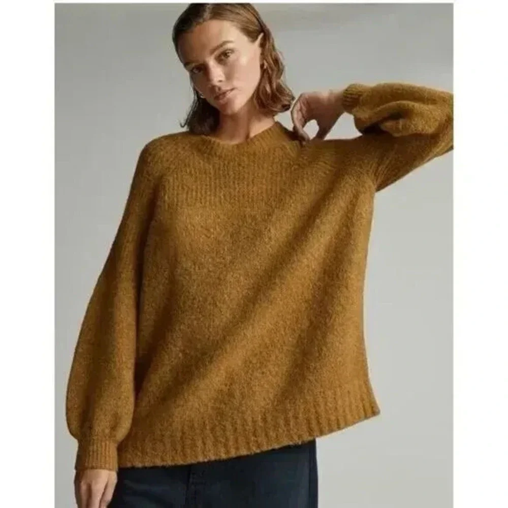 NWT Everlane The‎ Superfuzz Alpaca Oversized Crew Sweater L Quiet Luxury